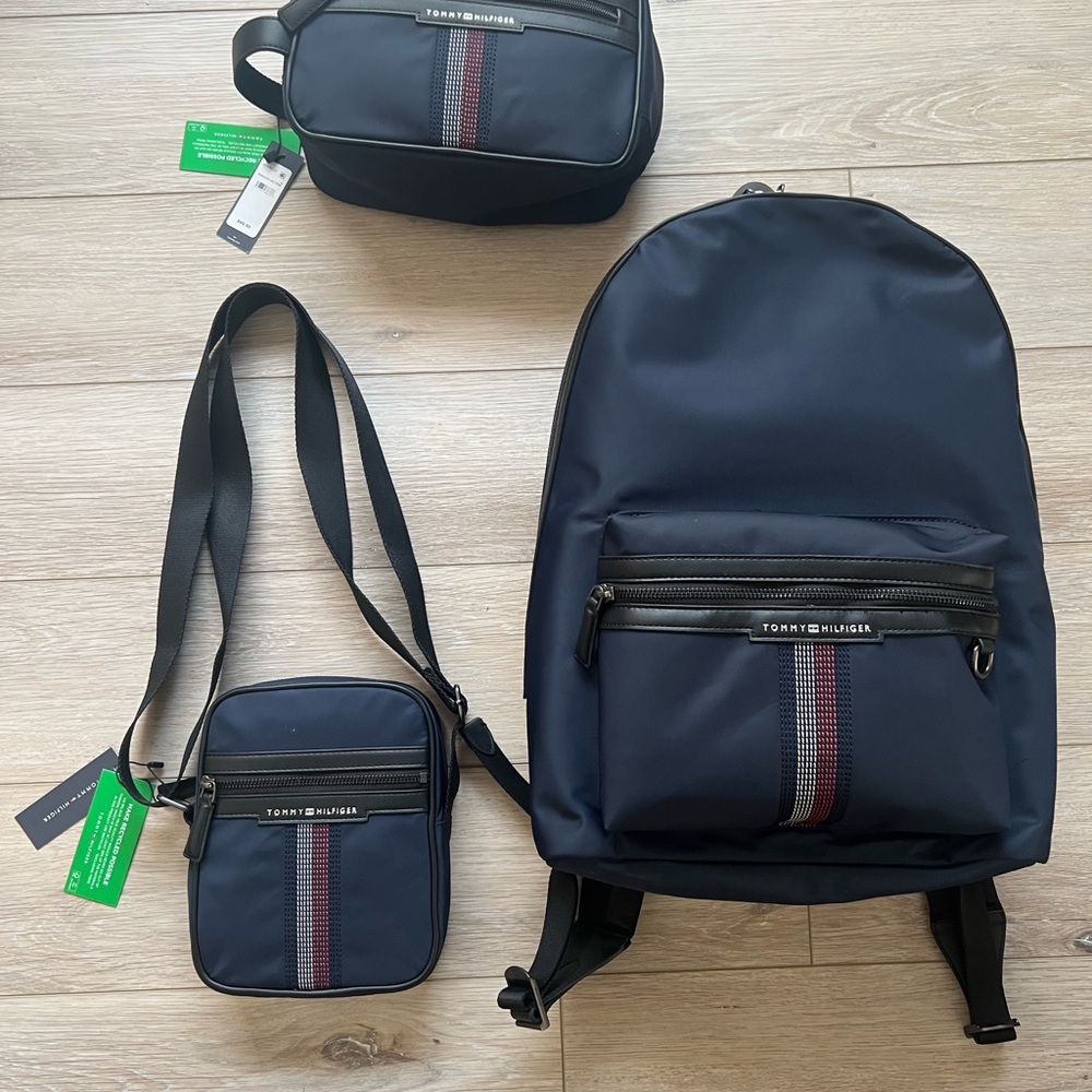 Tommy Hilfiger Blue Backpack and Crossbody Set